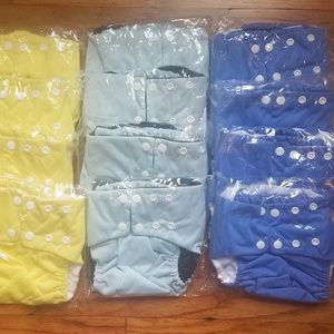 12 rainforest babes MEDIUM pocket cloth diapers